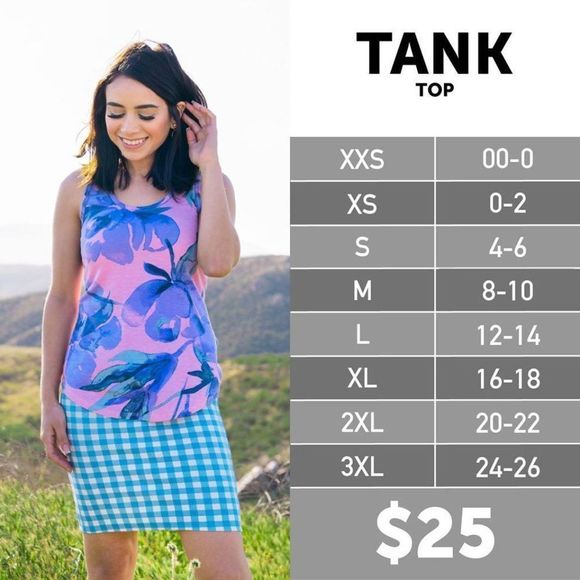 LuLaRoe Classic Tank Top Shirt Sleeveless Floral Size Large NEW - Picture 6 of 6